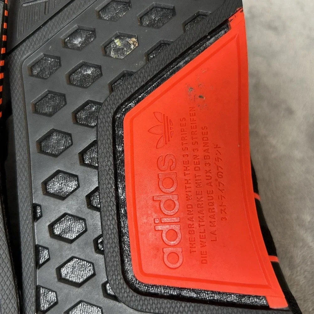 Adidas NMD_R1 V2 Black Solar Red Sneakers Men's Size 10 Athletic‎ Running Shoes